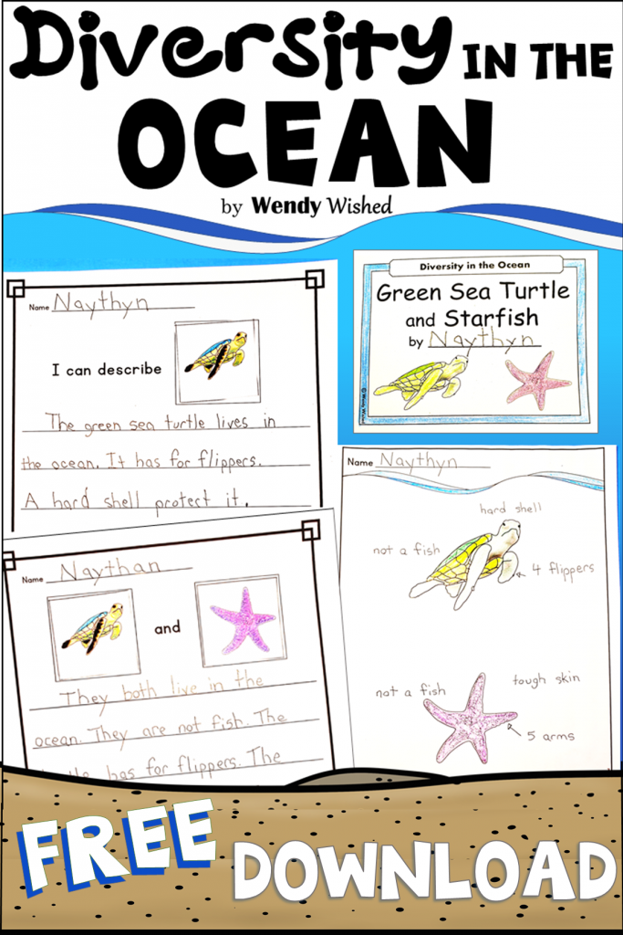 See all that is included in the Diversity in the Ocean green sea turtle and starfish edition free download.