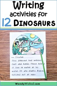 Writing Activities for 12 Dinosaurs