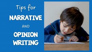 image of title for Narrative and Opinion Writing blog post by Wendy Wished