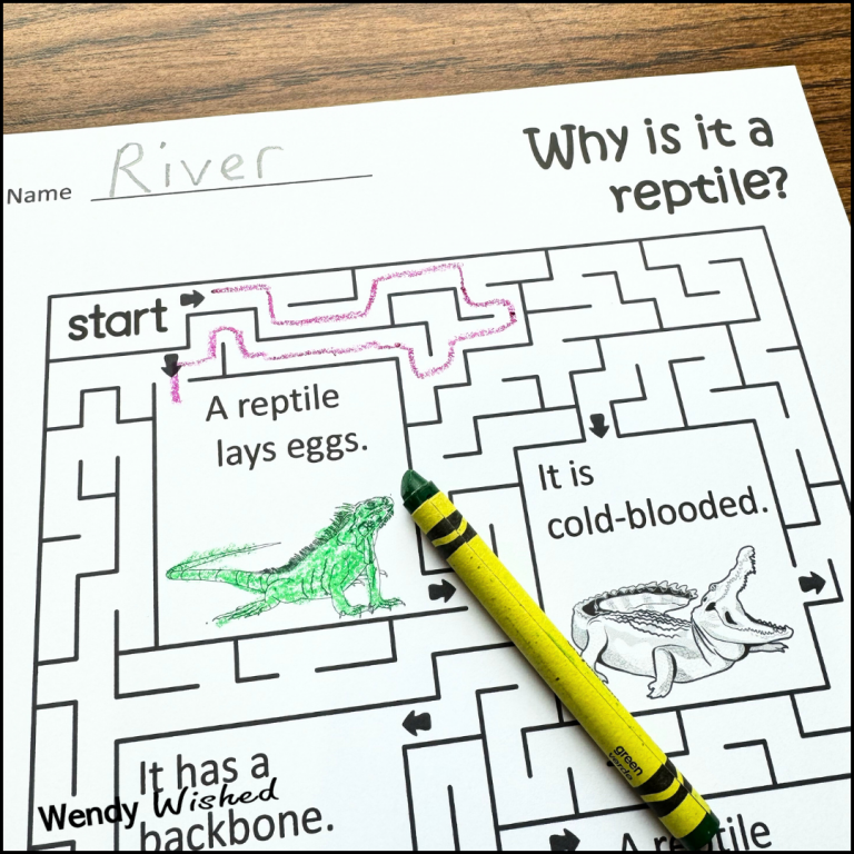"Why It is a Reptile?" maze for a lesson celebrating reptile awareness day